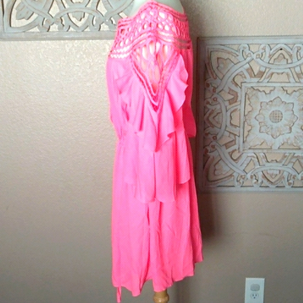 Si Style👗 | Womans | Pink 3/4 Sleeve Dress/ Size Large - Picture 3 of 14